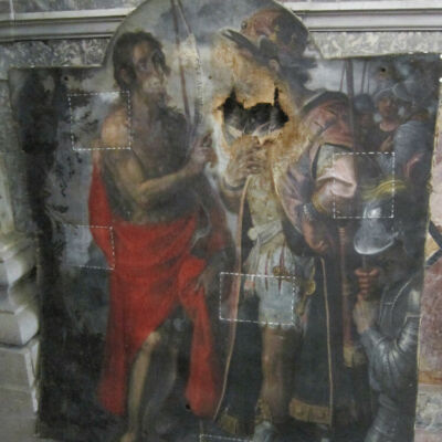 Dopo lo smontaggio con saggi di pulitura